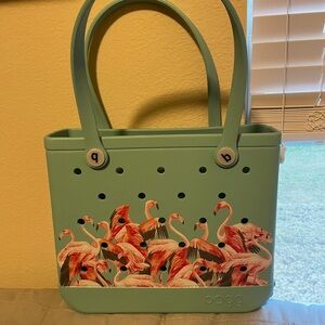 Bogg Bag Blue Flamingo Tote Bag